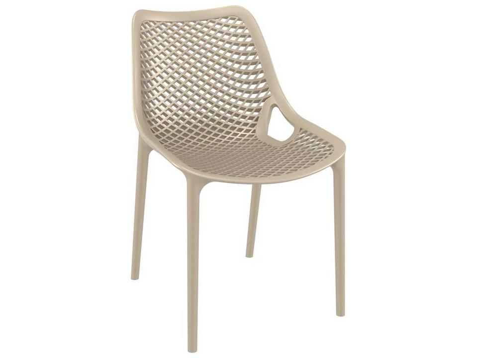 Air Taupe Polypropylene Resin Dining Chair
