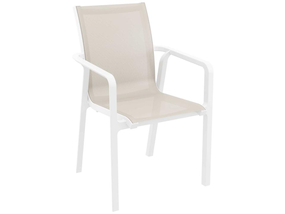 Pacific White Taupe Resin Sling Dining Chair