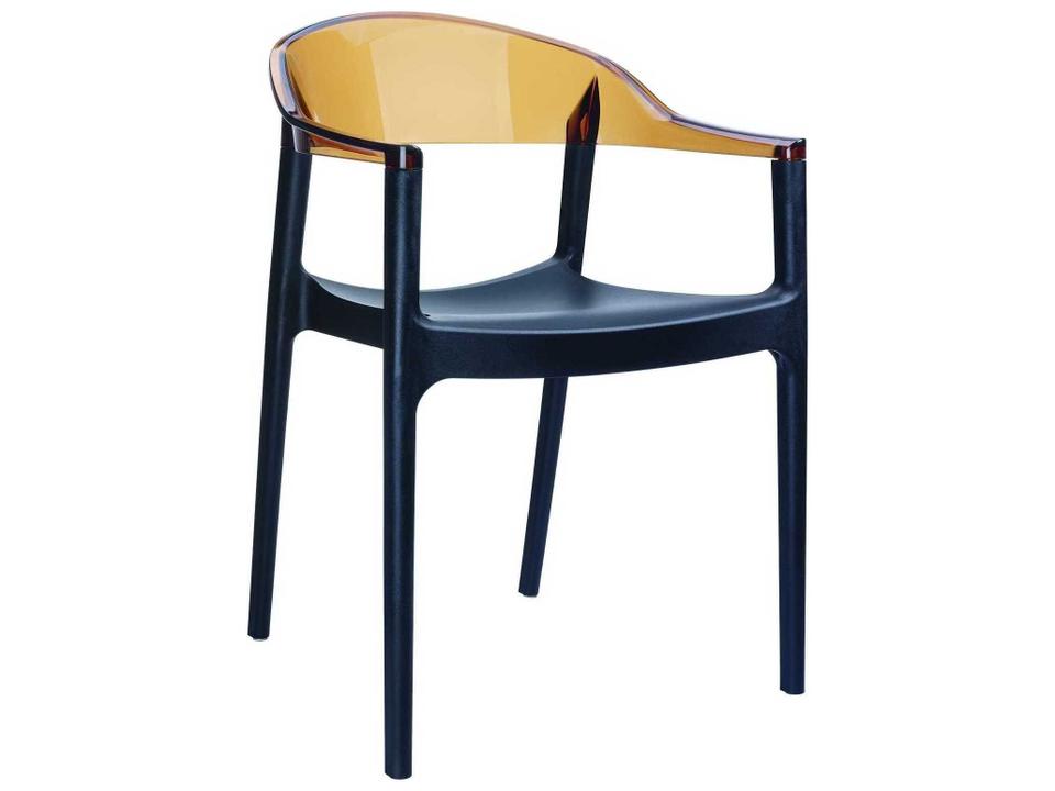 Carmen Black Transparent Amber Polypropylene Dining Chair