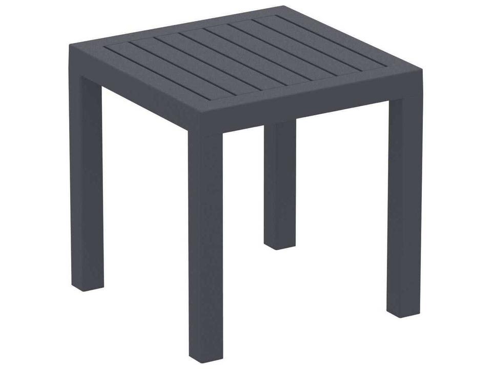 Ocean Square Resin End Table in Dark Gray