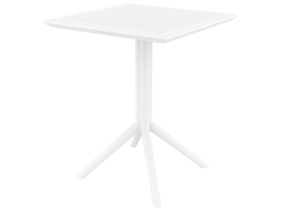 Sky White Polypropylene Square Dining Table