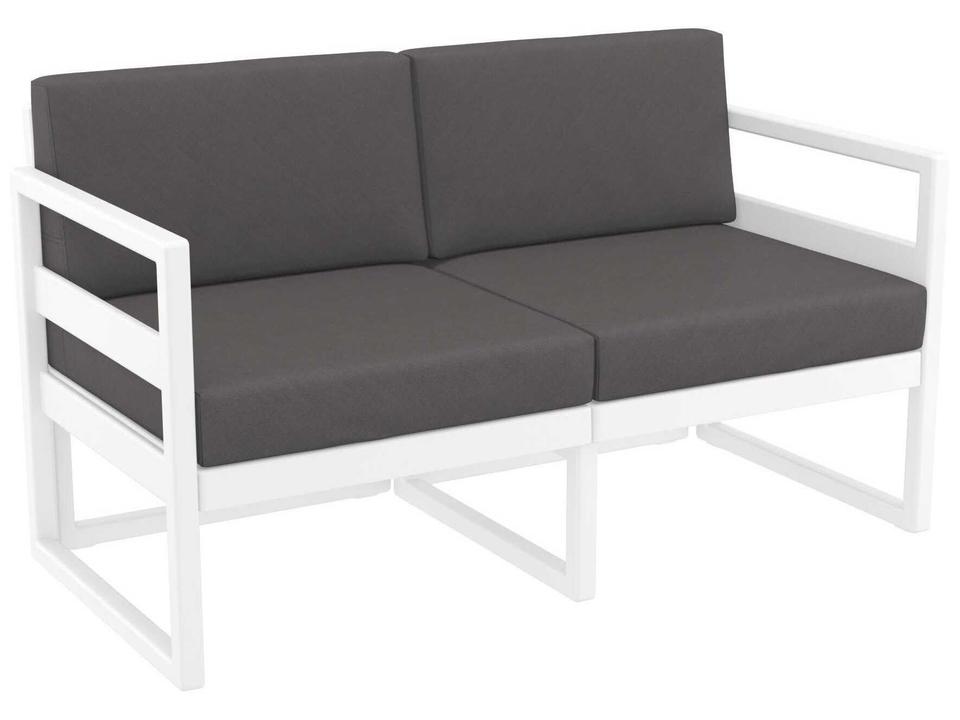 Mykonos White Resin Outdoor Loveseat