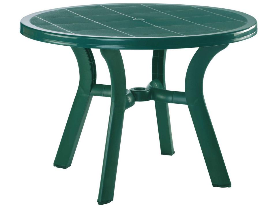 Truva Green Resin Round Umbrella Hole Dining Table