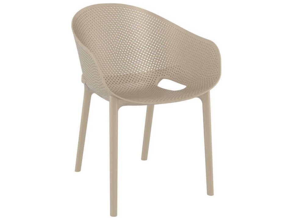 Sky Taupe Resin Dining Chair