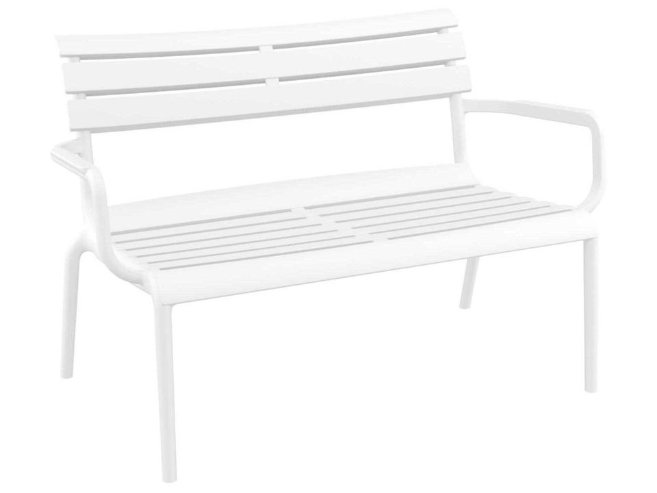 Paris Polypropylene Outdoor Bench in White