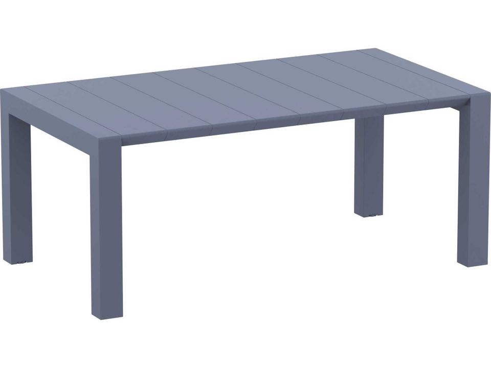 Vegas Dark Gray Polypropylene Rectangular Dining Table