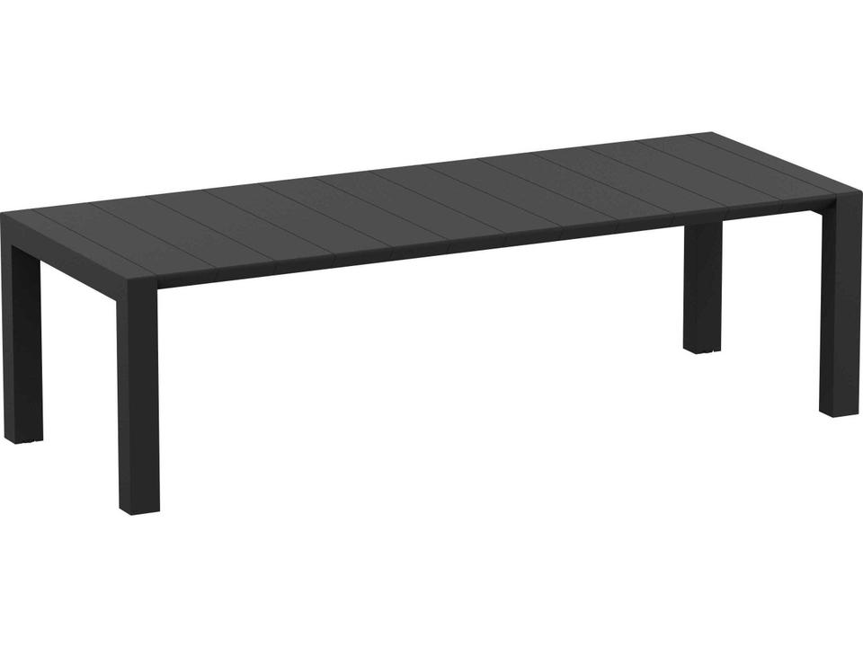 Vegas Black Polypropylene Rectangular Dining Table