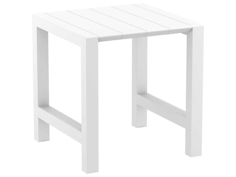 Vegas White Polypropylene Square Bar Table