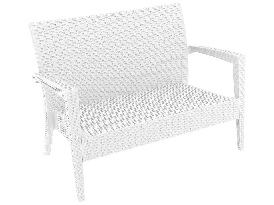 Miami 2-Seat Resin Cushion Loveseat in White