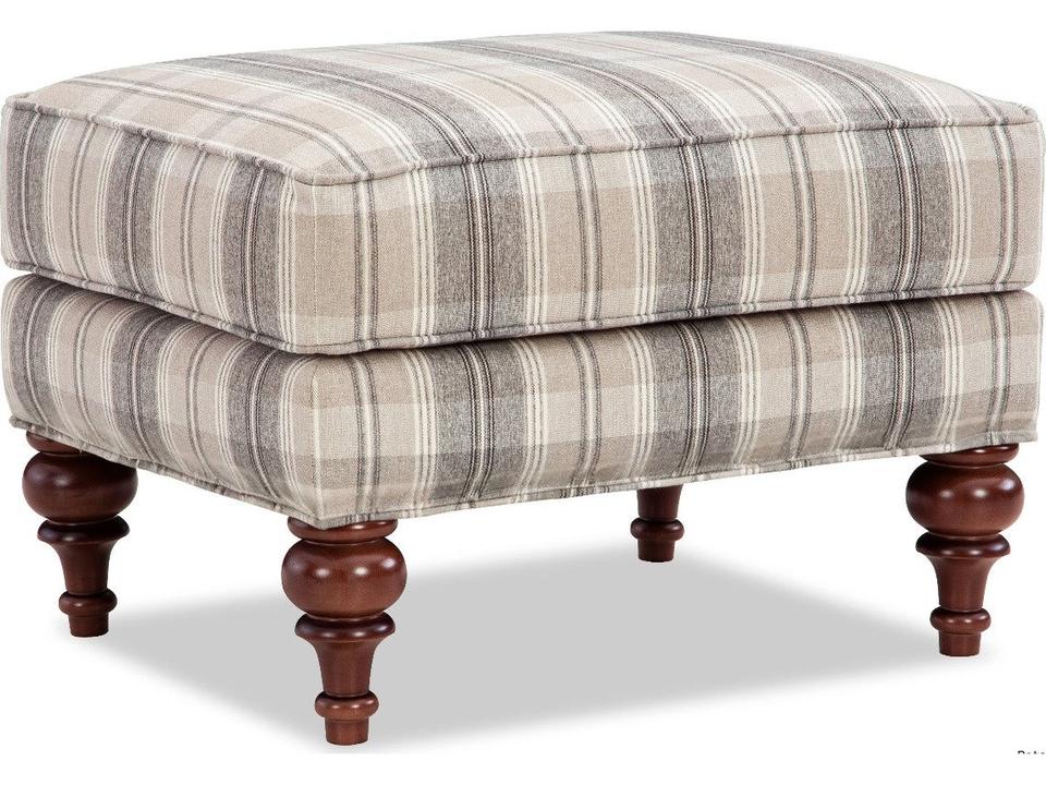 Casual Essentials Ottoman with Tapered Wood Legs