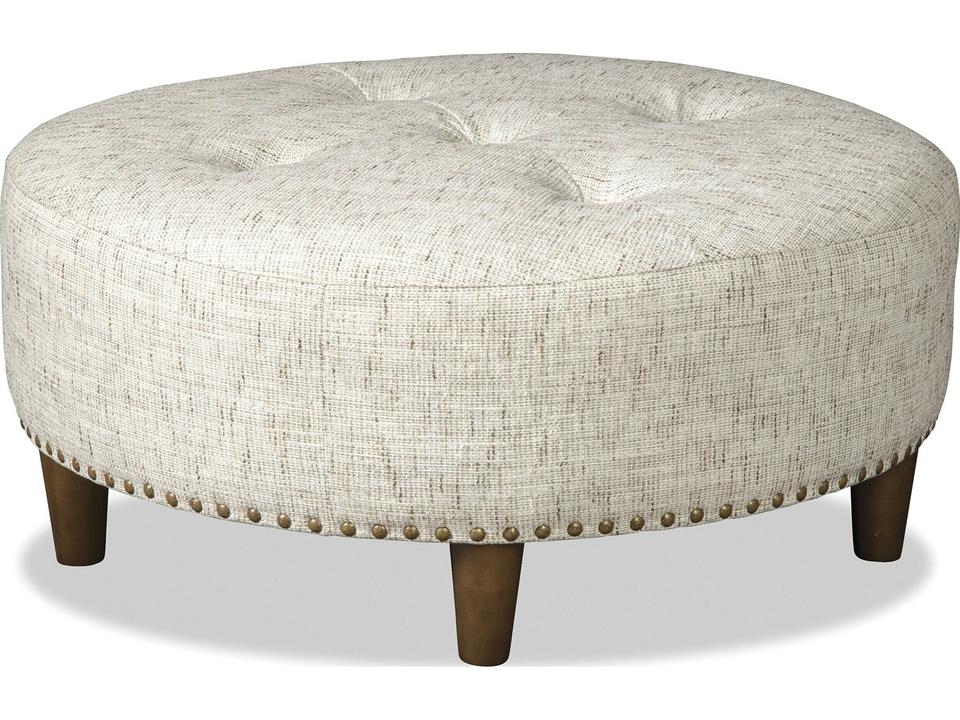 CM Modern Tufted Cocktail Ottoman Upholstered with Wood Legs