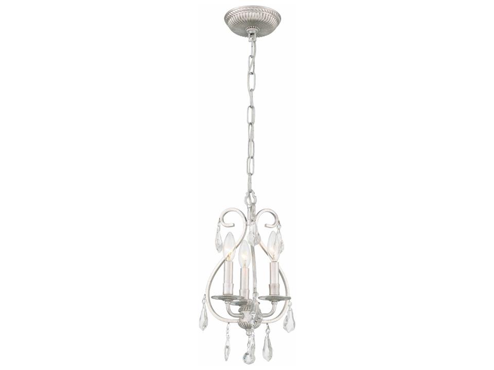 Ashton 3-Light Mini Chandelier in Olde Silver with Crystal Accents