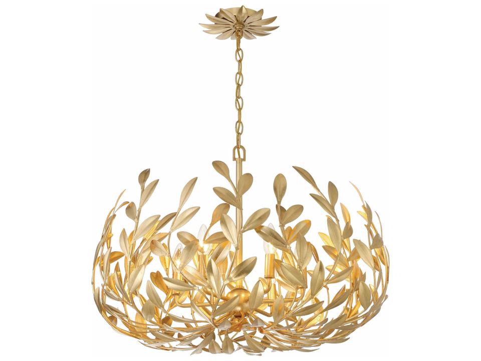 Broche 6-Light Chandelier in Antique Gold