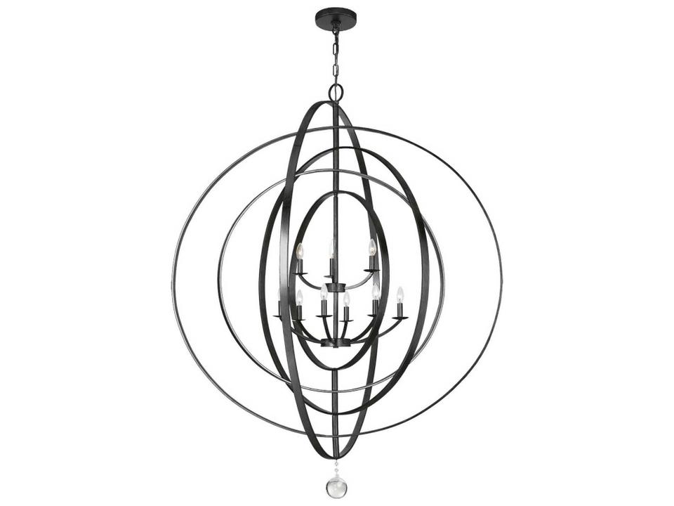 9-Light Luna Chandelier in Matte Black