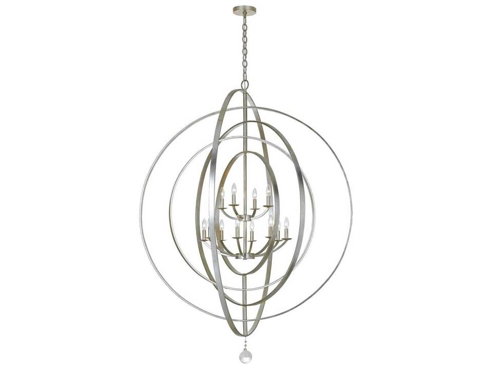 Luna 12-Light Sphere Chandelier in Antique Silver