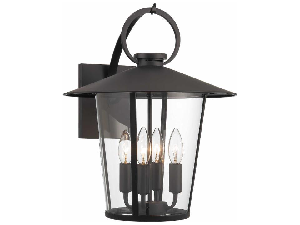 Andover 4-Light Outdoor Wall Light in Matte Black
