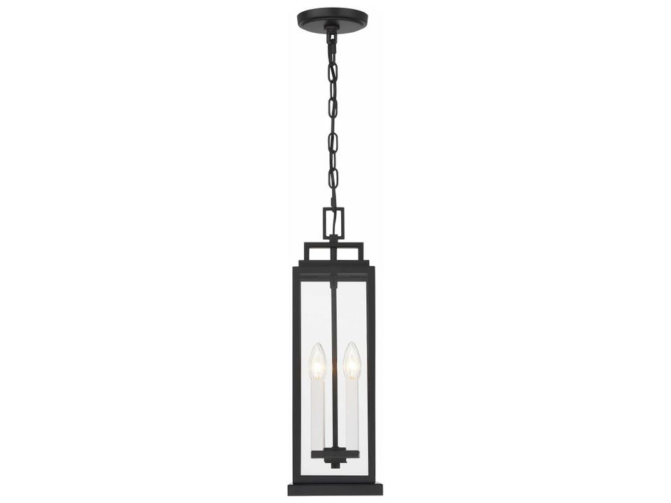 Aspen 4-Light Outdoor Hanging Lantern in Matte Black