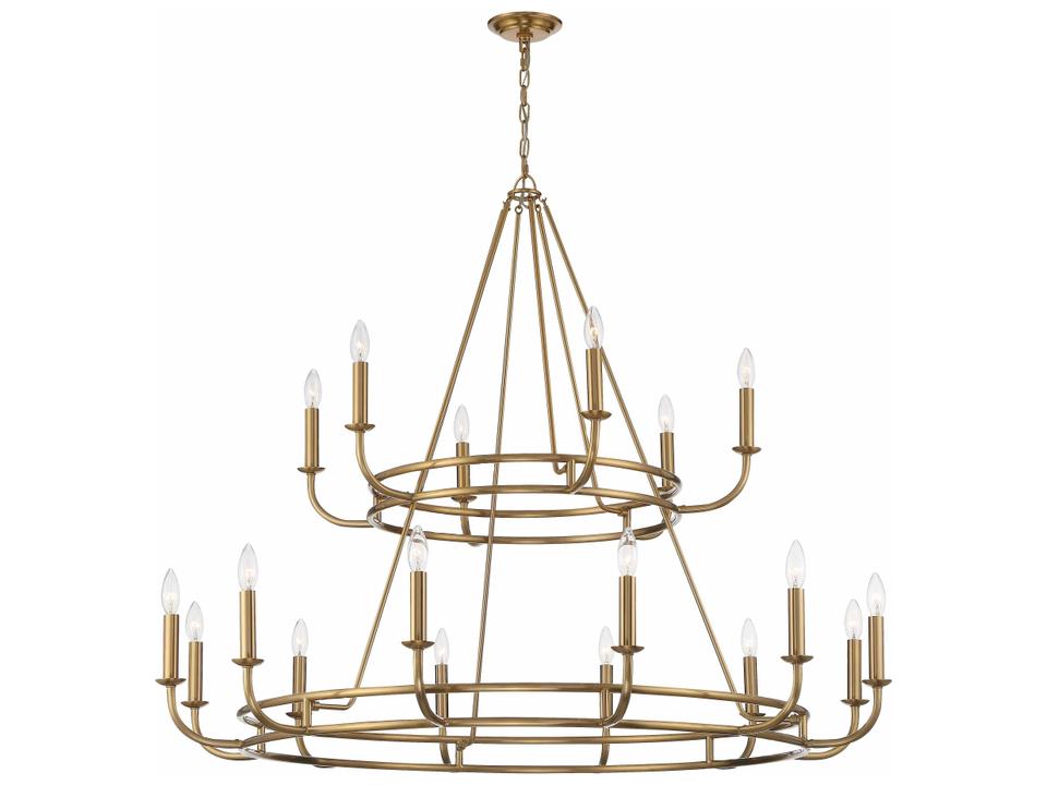 18-Light Bailey Chandelier in Aged Brass