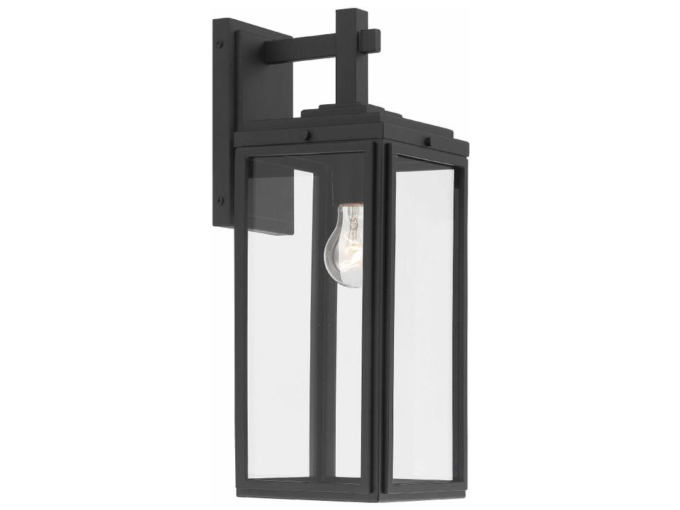Byron 1-Light Outdoor Wall Light in Matte Black