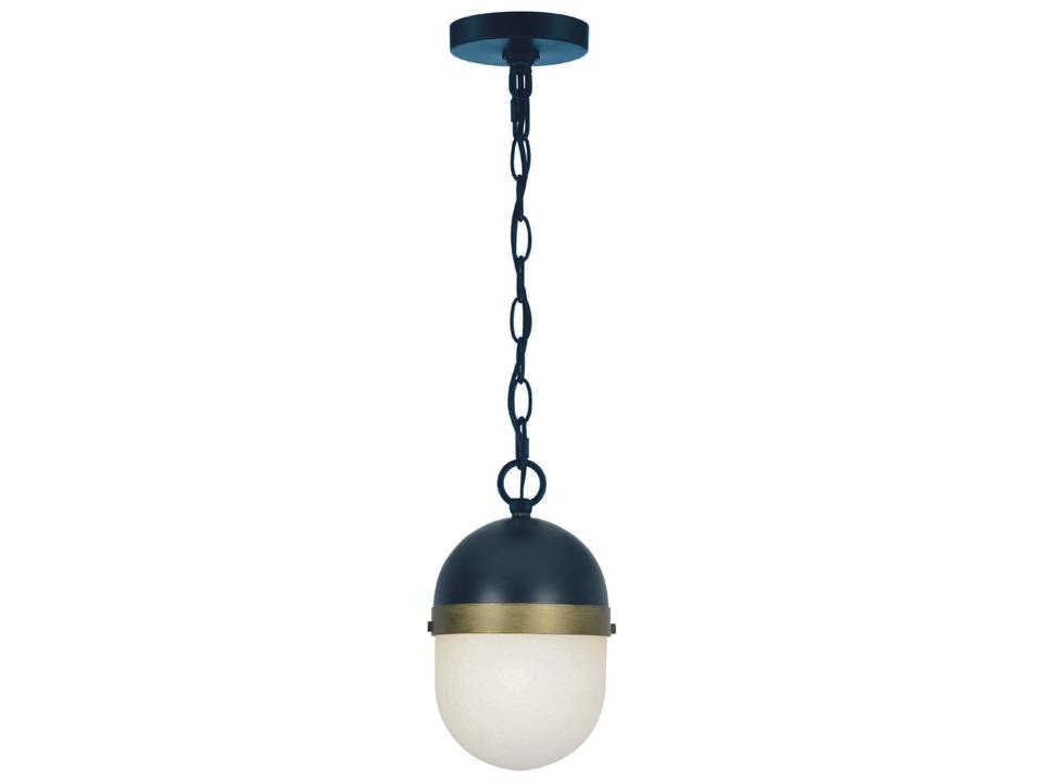 Capsule 3-Light Outdoor Hanging Light in Matte Black and Textured Gold