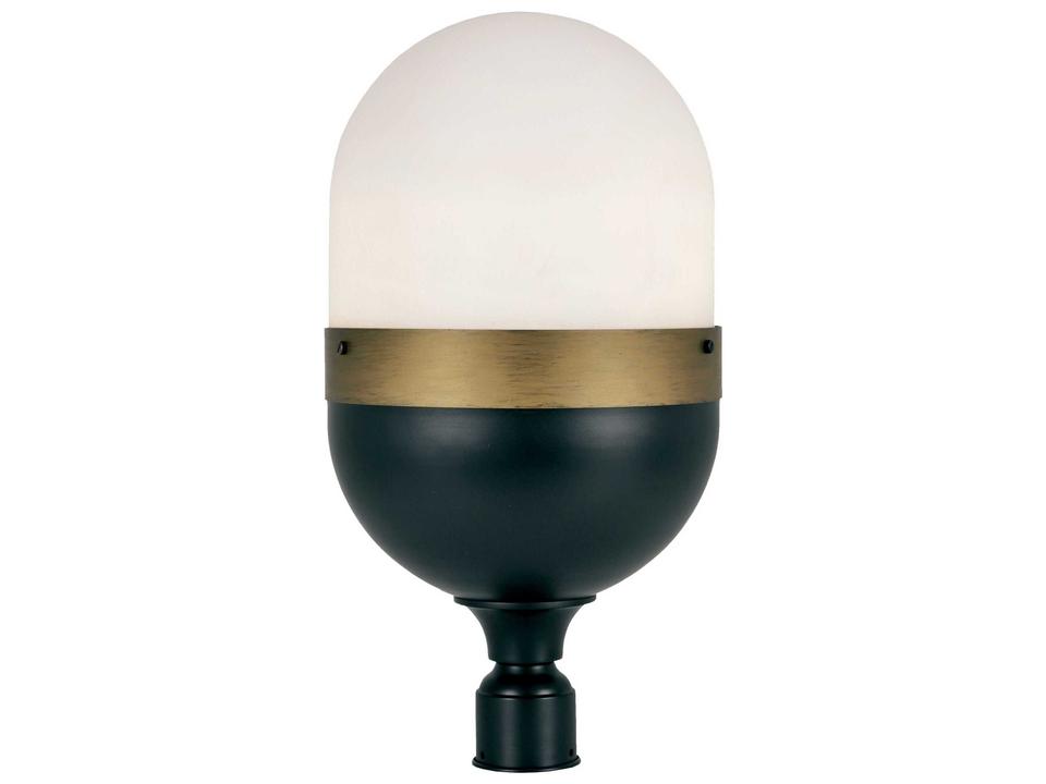 Capsule 3-Light Outdoor Post Light in Matte Black and Textured Gold