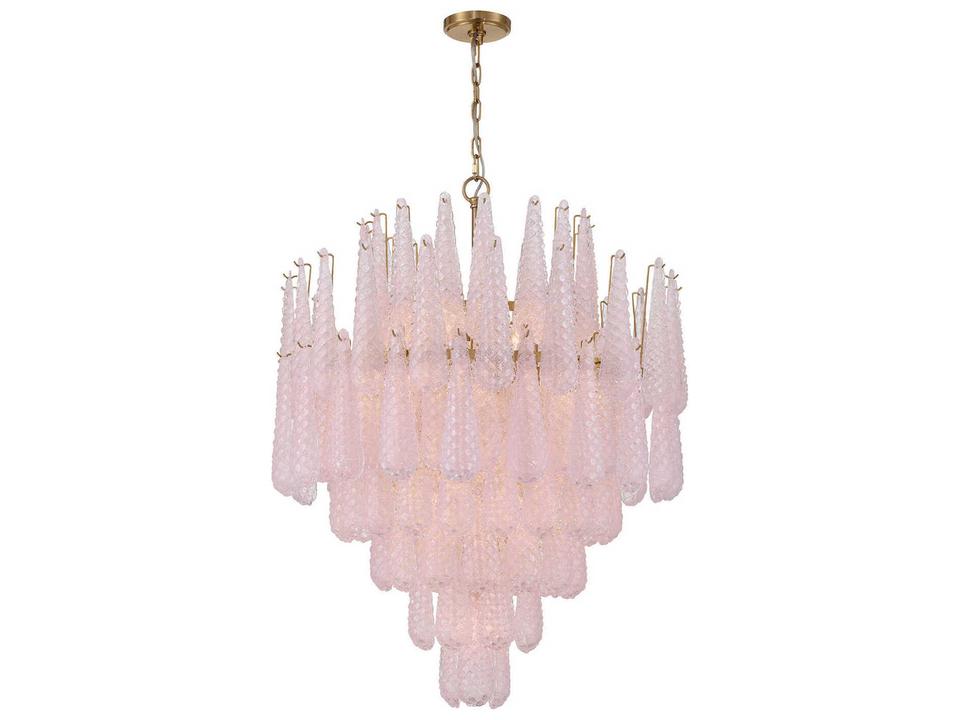 Ollie 21-Light Chandelier in Aged Brass with Sand Glass