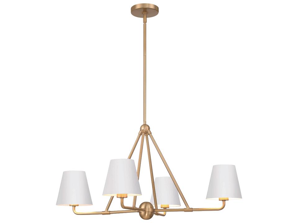 4-Light Xavier Chandelier in Vibrant Gold and White