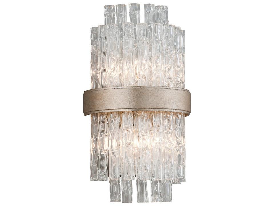Chime 2-Light Silver Leaf Stainless Steel Wall Sconce