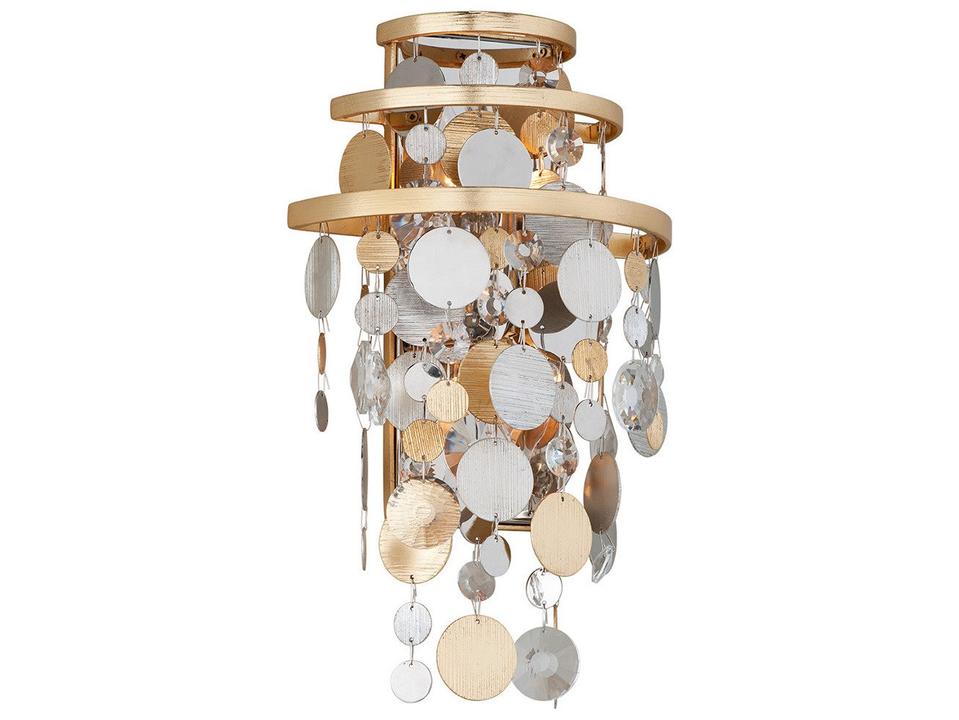 Ambrosia 2-Light Silver Gold Leaf Wall Sconce