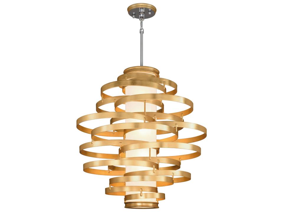 Vertigo 3-Light 45-Inch Chandelier in Gold Leaf
