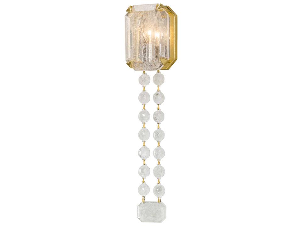 Alibi 1-Light Wall Sconce in Gold Leaf with Venetian Glass and Crystal Accents