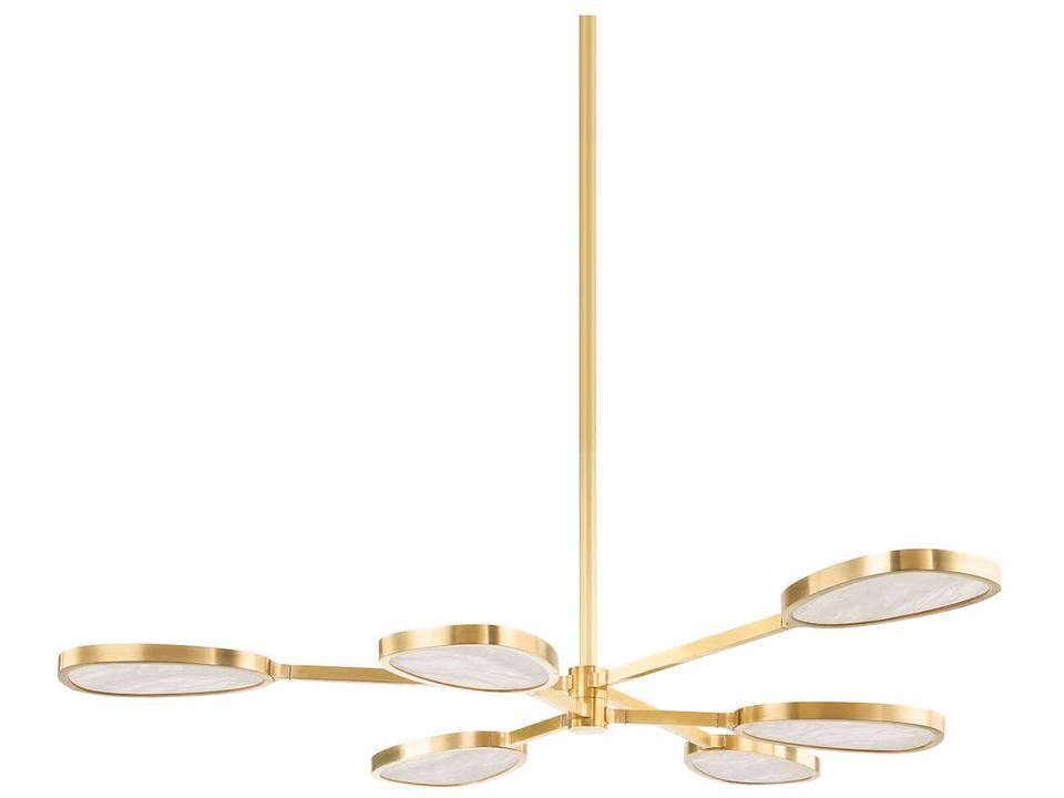 Beirut 6-Light Vintage Brass LED Chandelier