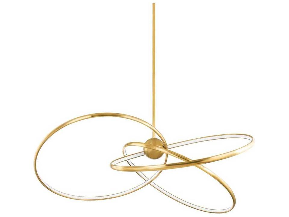 Alula 3-Light LED Chandelier in Vintage Brass and Matte White Acrylic