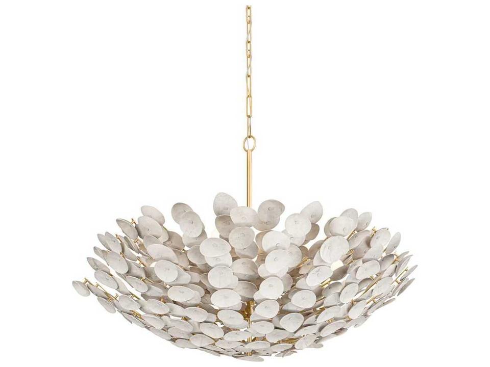12-Light Aimi Chandelier in Vintage Gold Leaf with Coco Shells