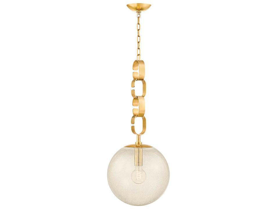 Nessa 1-Light Orb Pendant Light in Vintage Brass