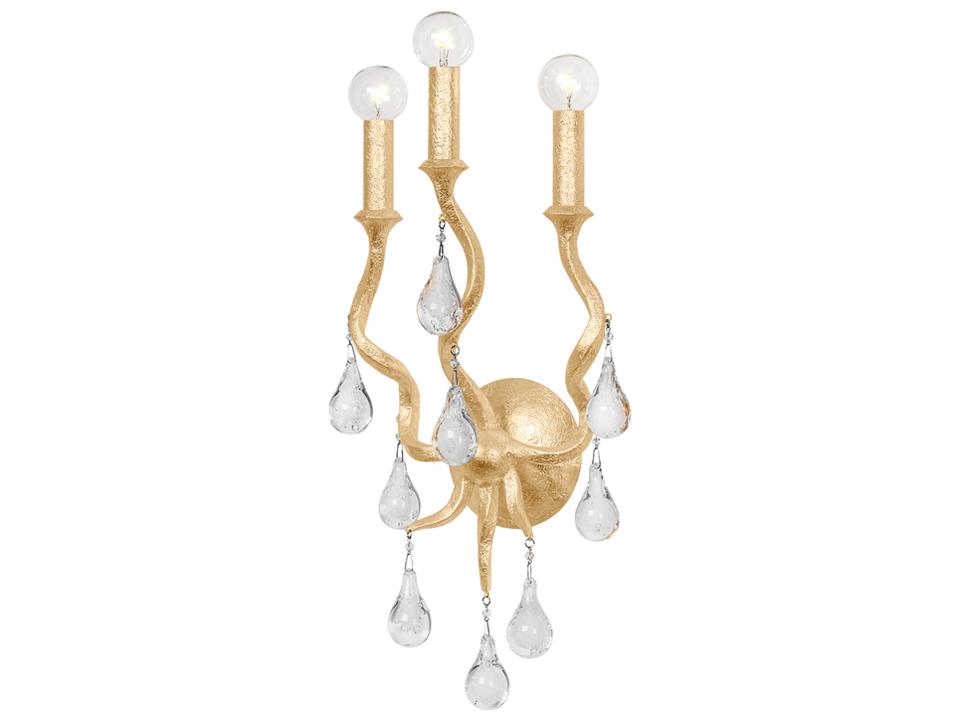 Aveline 3-Light Wall Sconce in Gold Leaf