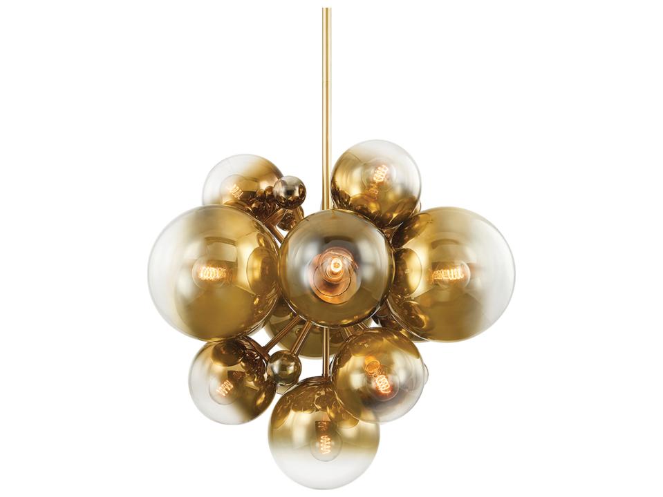 13-Light Kyoto Chandelier in Vintage Polished Brass