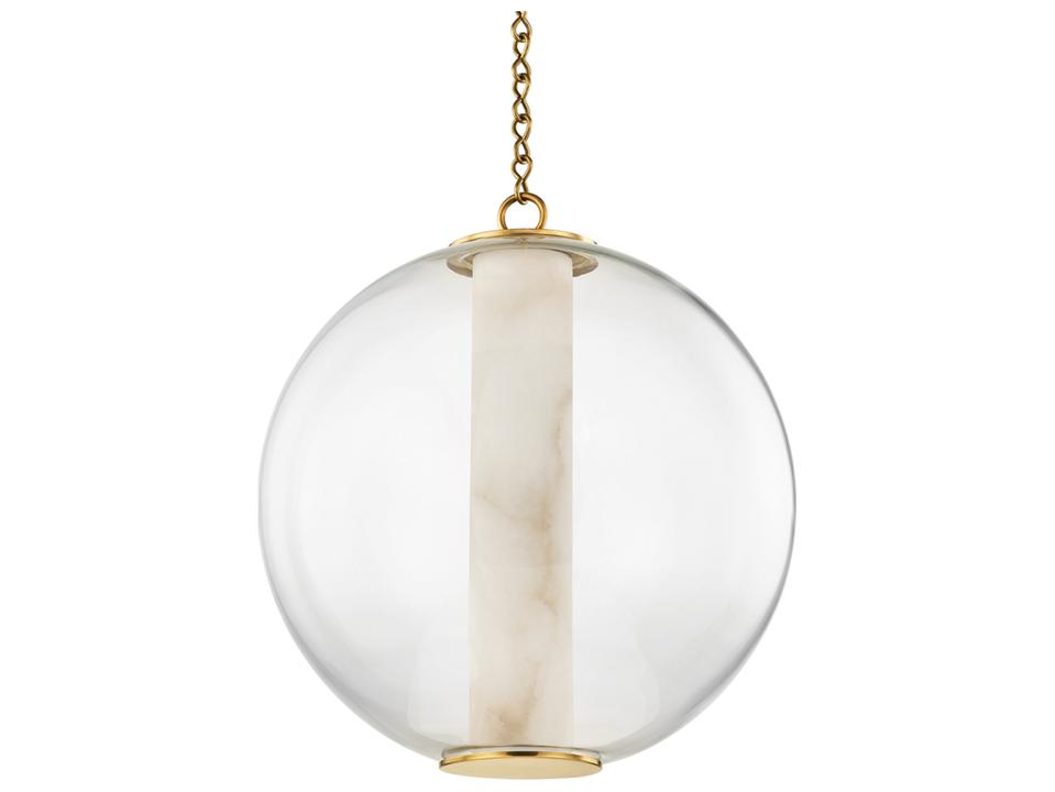 Pietra 1-Light Integrated LED Pendant Light in Vintage Brass