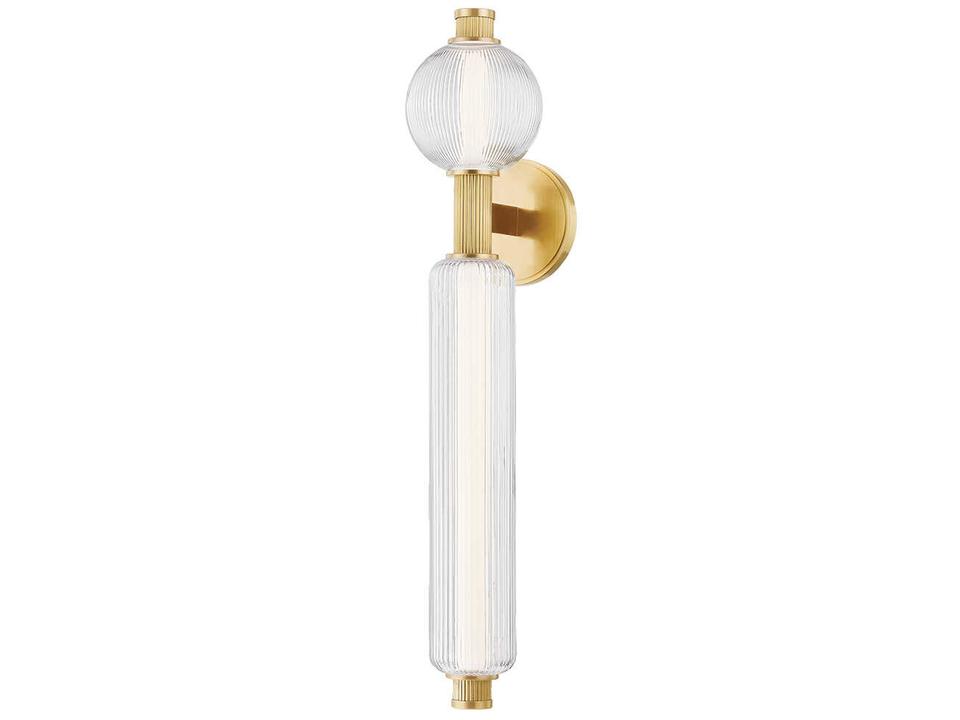 Atom 2-Light LED Wall Sconce in Vintage Brass