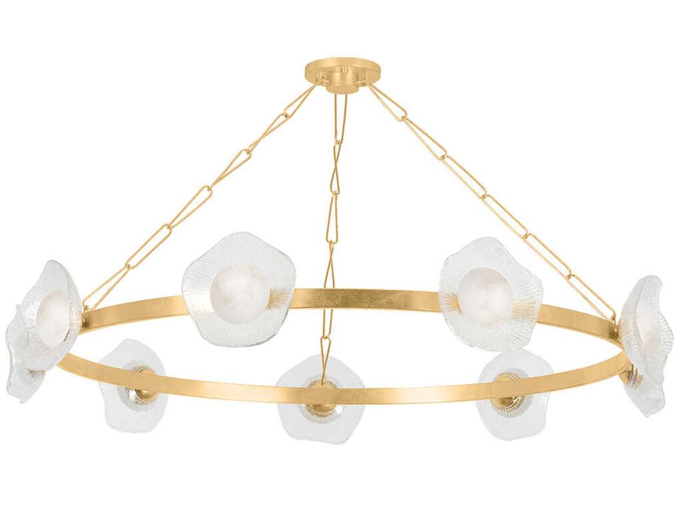 Almandine 9-Light LED Ring Chandelier in Vintage Gold Leaf