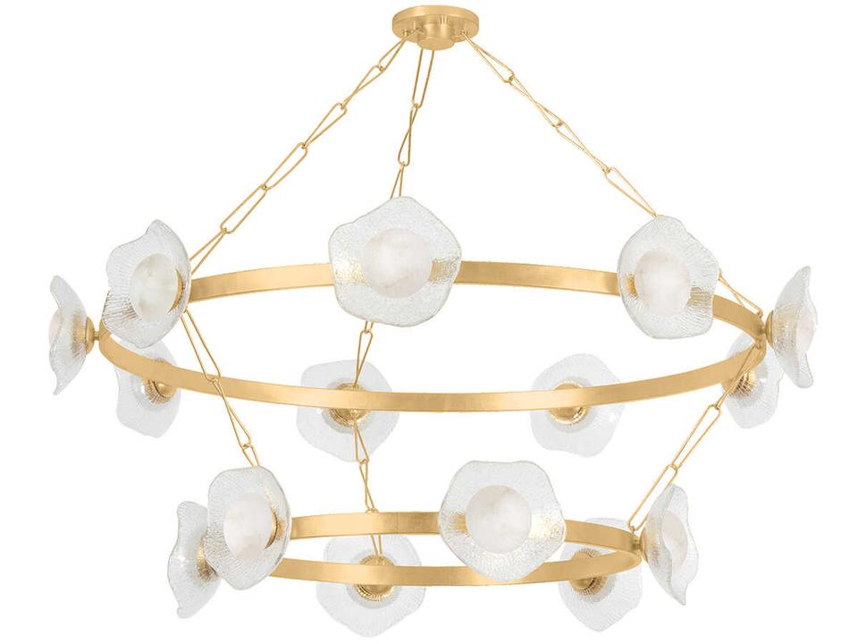 15-Light Almandine LED Chandelier in Vintage Gold Leaf
