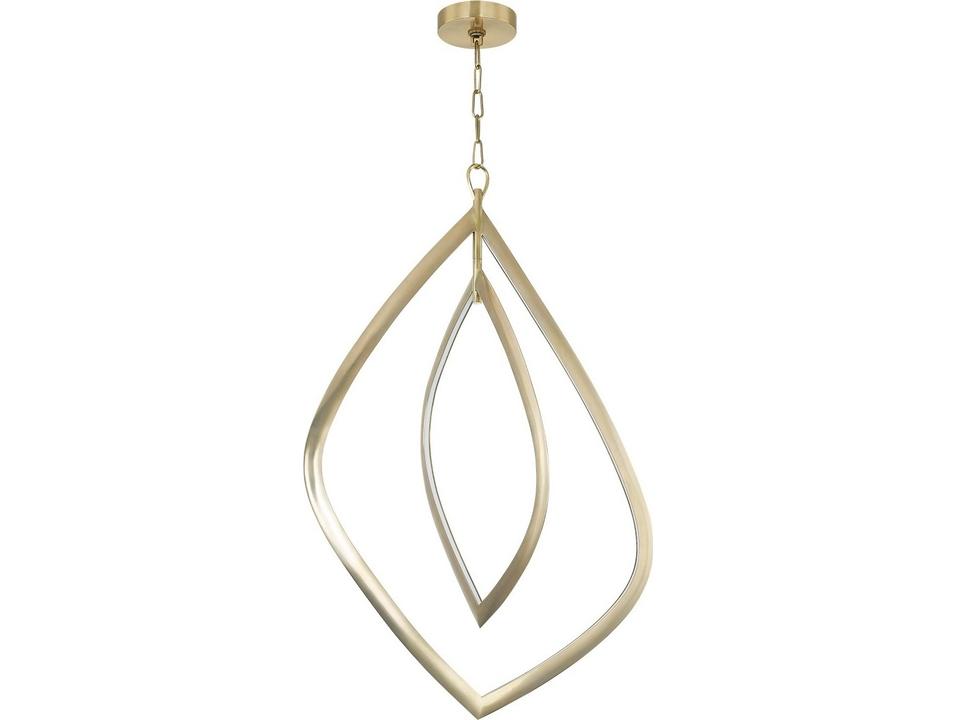 Arles 2-Light Integrated LED Chandelier in Vintage Brass