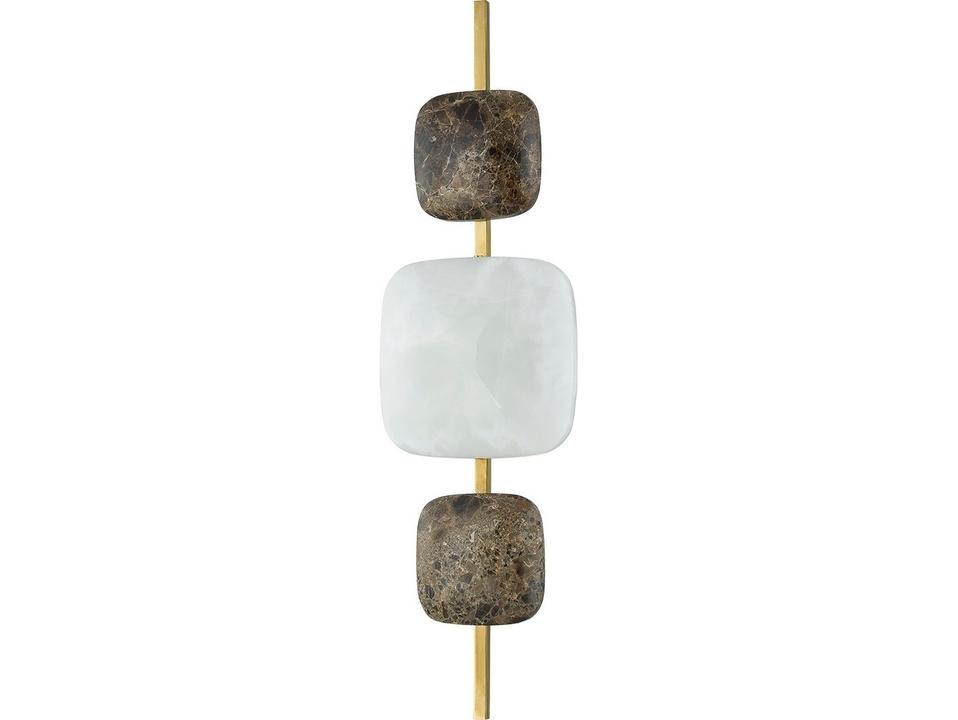 Salisbury LED Wall Sconce in Vintage Brass with Marble and Onyx Accents