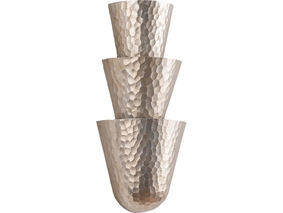 Bucharest 3-Light Wall Sconce in Warm Silver Leaf and Iron