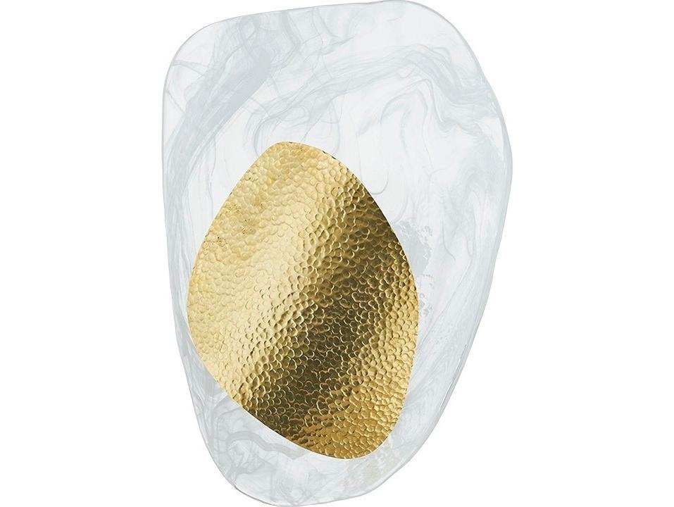 Bilbao LED Wall Sconce in Vintage Brass with Piastra Cast Glass