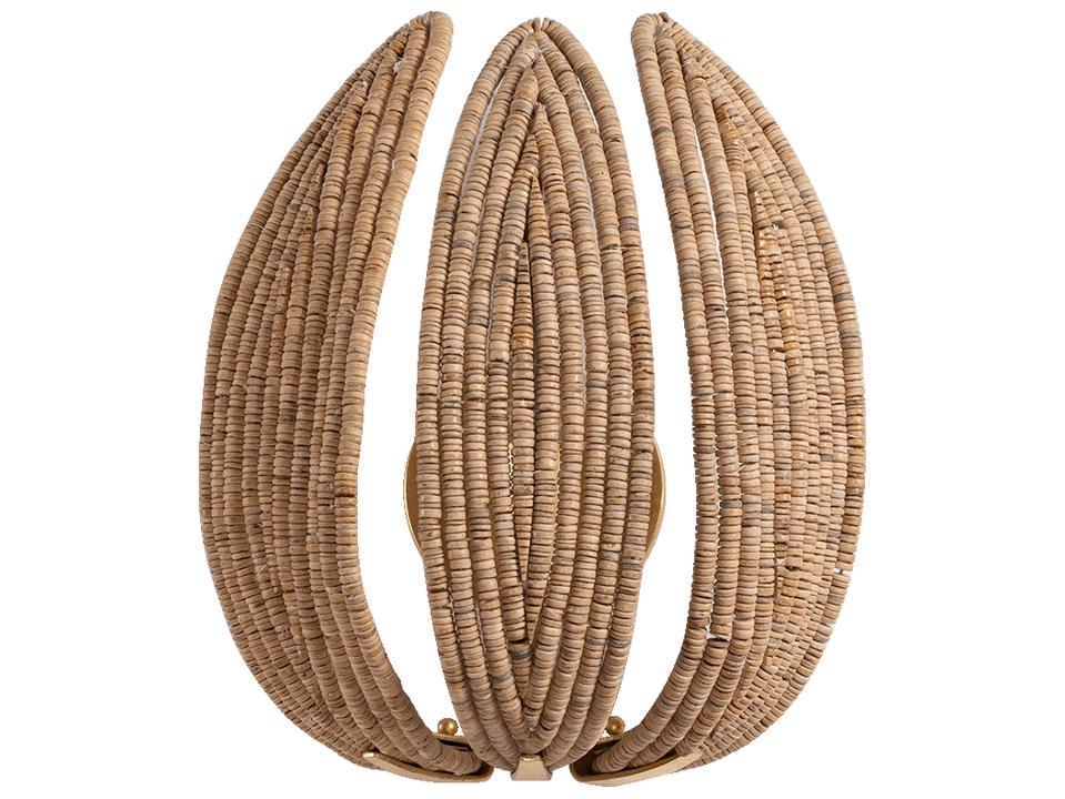 Varanasi 1-Light Coco Bead Wall Sconce Vintage Gold Leaf
