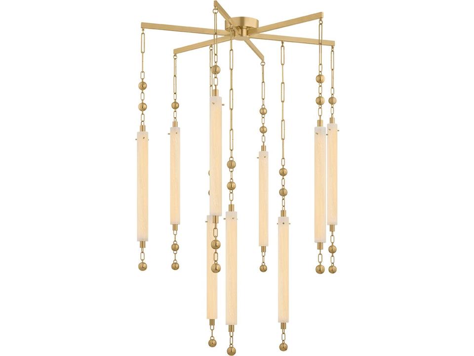 Parigi 9-Light Vintage Brass Gold Linear Chandelier