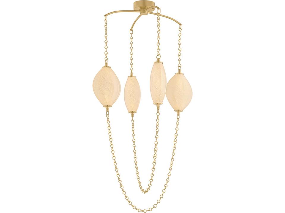 Positano 4-Light Vintage Brass Gold Globe Chandelier