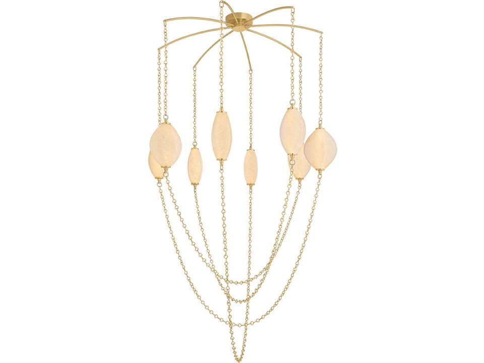 Positano 8-Light Vintage Brass Gold Tiered Chandelier