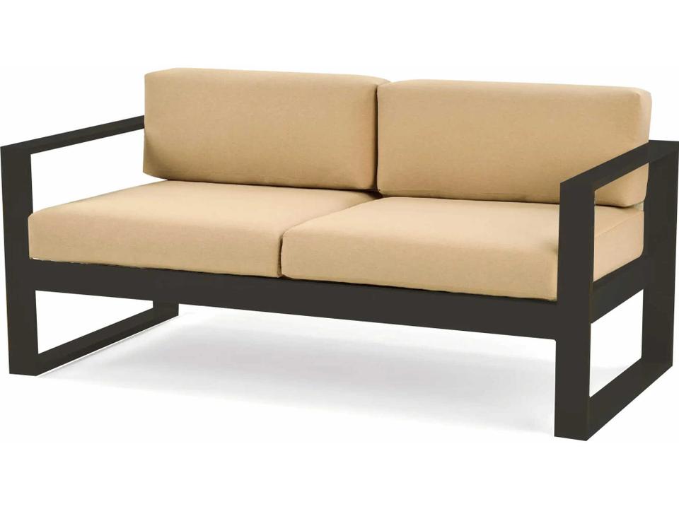 Space Cast Aluminum Outdoor Cushion Loveseat with Powder-Coated Frame